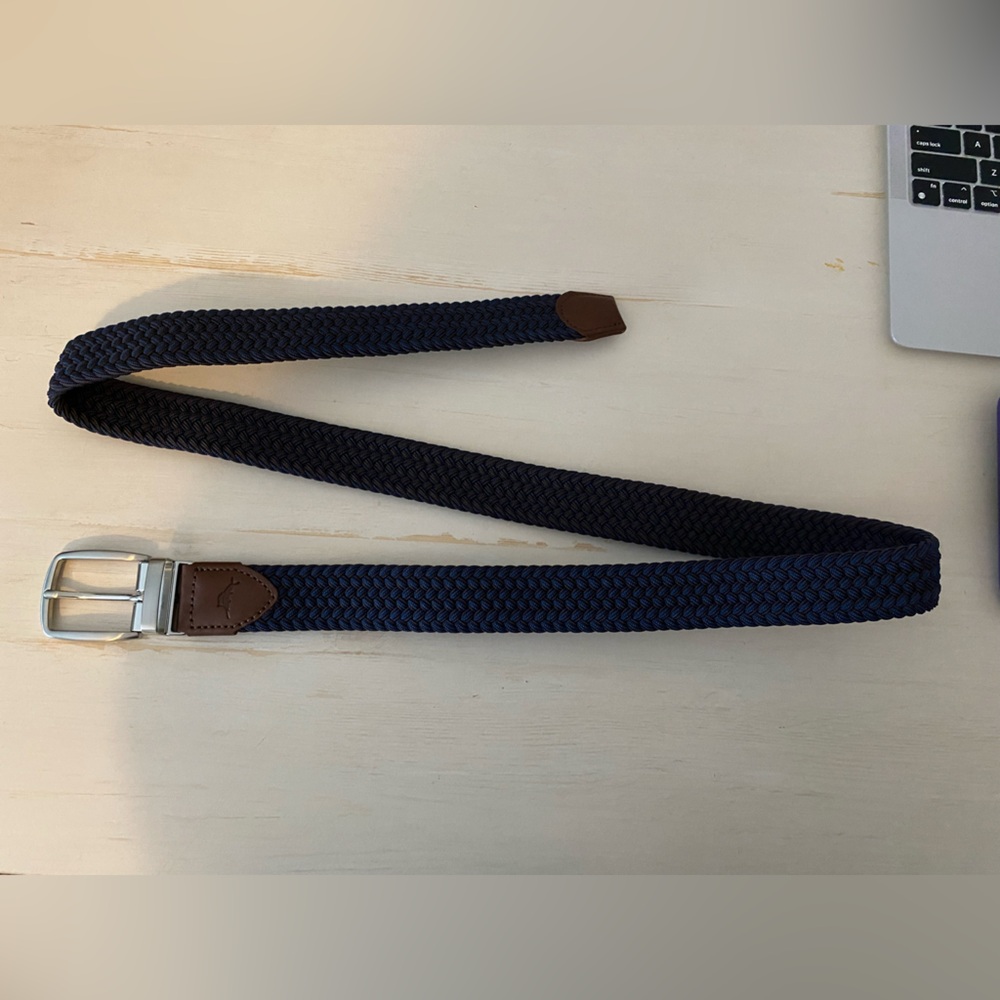 Tommy Bahama Men's Navy/Brown Braided Belt